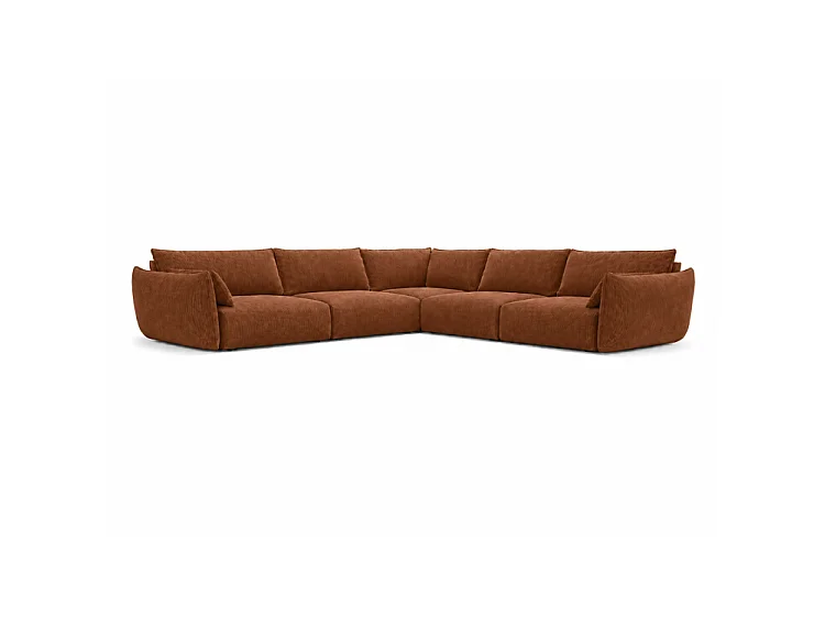 Großes BONS Ecksofa modular rostfarben 286x286 cm POSO 39 Cordstoff universal