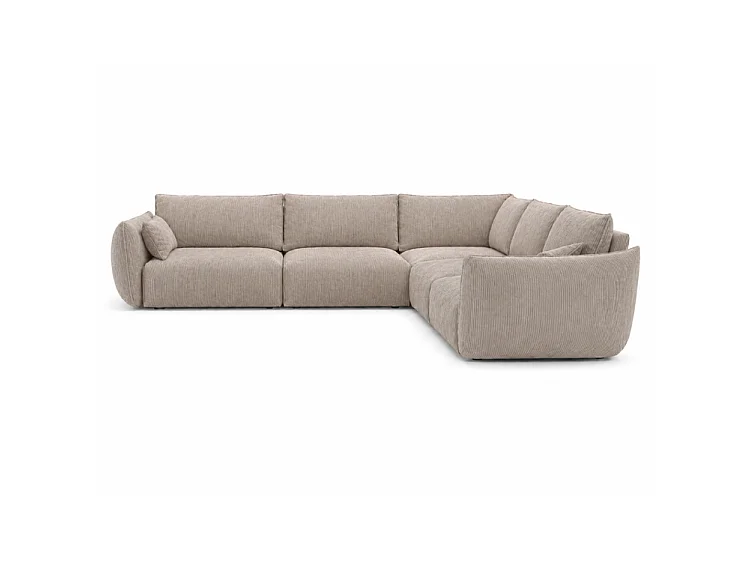 Großes BONS Ecksofa modular beige 286x286 cm POSO 2 Cordstoff universal