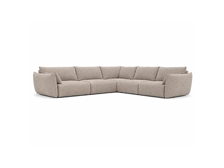 Großes BONS Ecksofa modular beige 286x286 cm POSO 2 Cordstoff universal