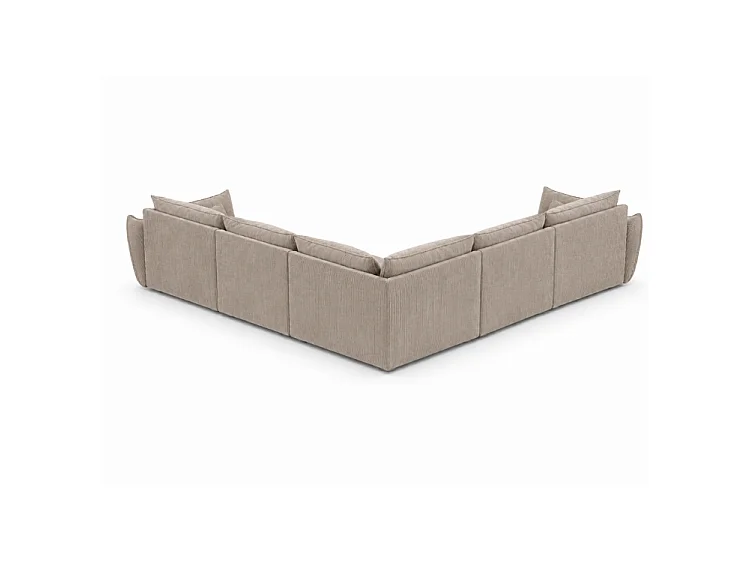 Großes BONS Ecksofa modular beige 286x286 cm POSO 2 Cordstoff universal