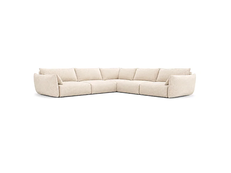 Großes BONS Ecksofa modular creme 286x286 cm POSO 38 Cordstoff universal