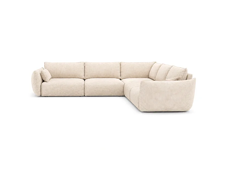 Großes BONS Ecksofa modular creme 286x286 cm POSO 38 Cordstoff universal