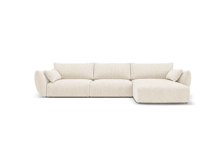 BONS Ecksofa modular creme 308x170 cm POSO 38 Cordstoff rechts