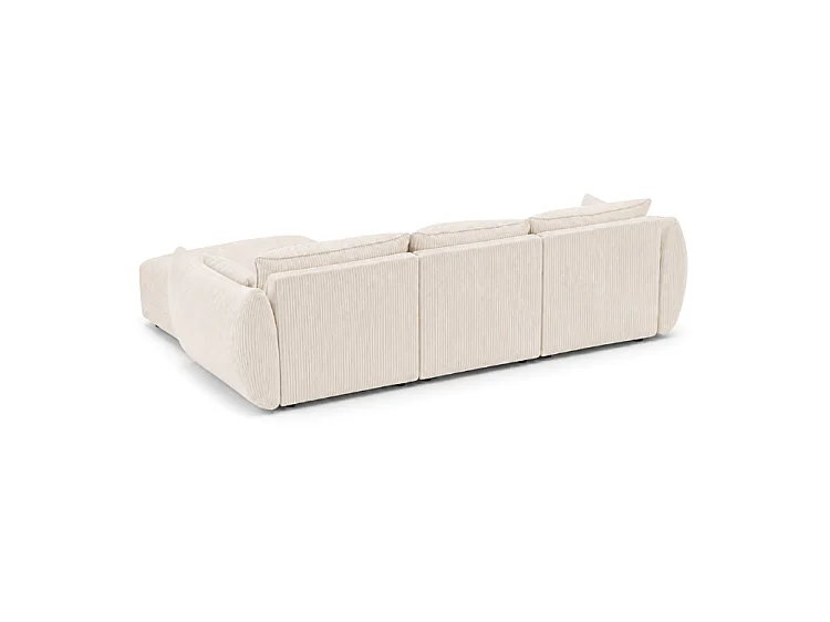 BONS Ecksofa modular creme 308x170 cm POSO 38 Cordstoff rechts