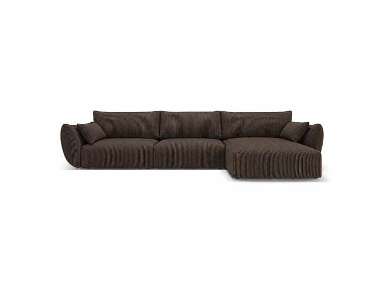 BONS Ecksofa modular braun 308x170 cm POSO 6 Cordstoff rechts