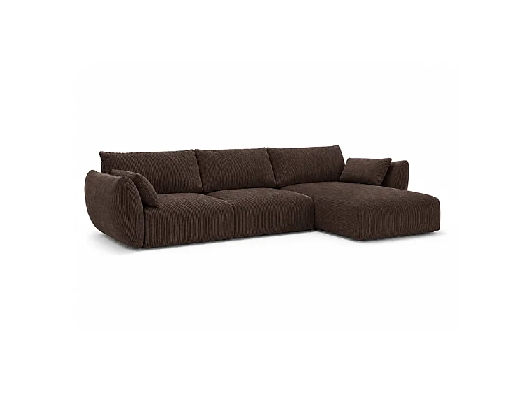BONS Ecksofa modular braun 308x170 cm POSO 6 Cordstoff rechts
