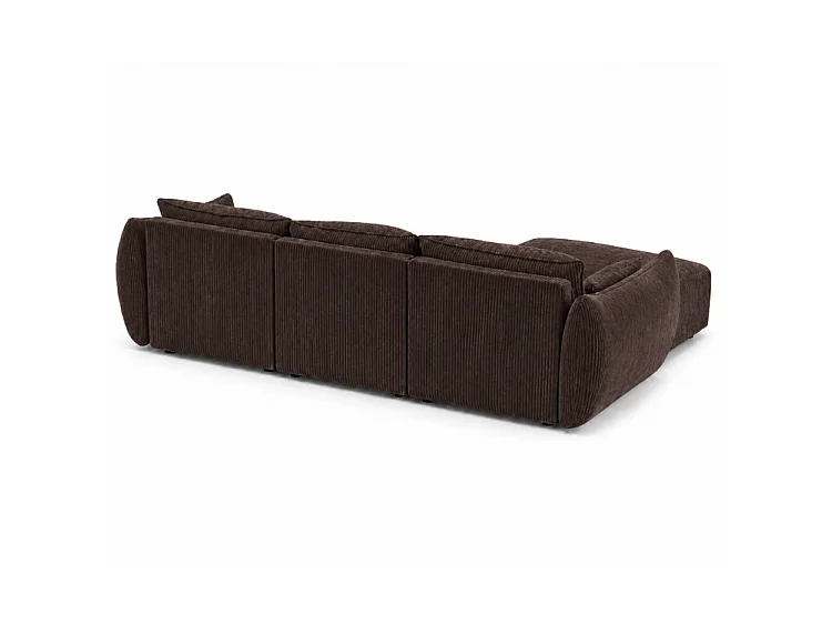 BONS Ecksofa modular braun 308x170 cm POSO 6 Cordstoff rechts