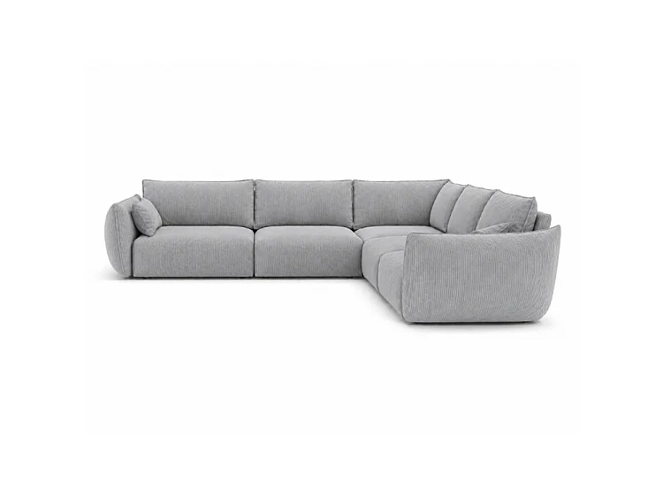 Großes BONS Ecksofa modular grau 286x286 cm POSO 55 Cordstoff universal