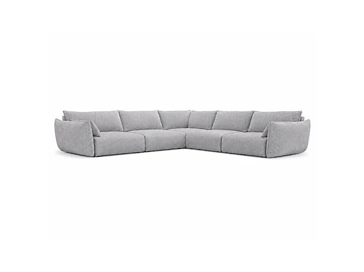 Großes BONS Ecksofa modular grau 286x286 cm POSO 55 Cordstoff universal