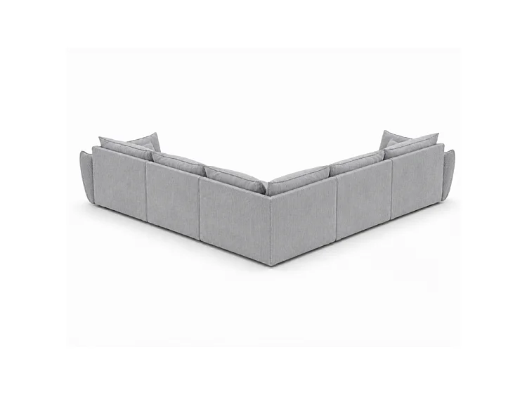 Großes BONS Ecksofa modular grau 286x286 cm POSO 55 Cordstoff universal