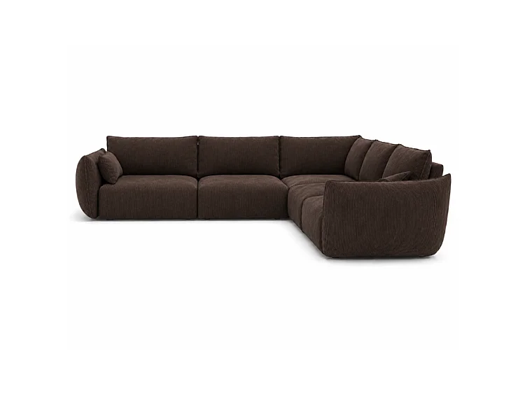 Großes BONS Ecksofa modular braun 286x286 cm POSO 6 Cordstoff universal