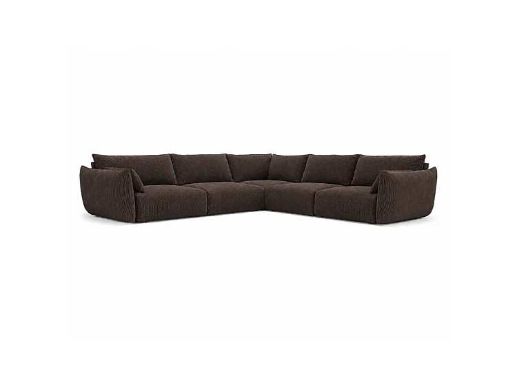 Großes BONS Ecksofa modular braun 286x286 cm POSO 6 Cordstoff universal