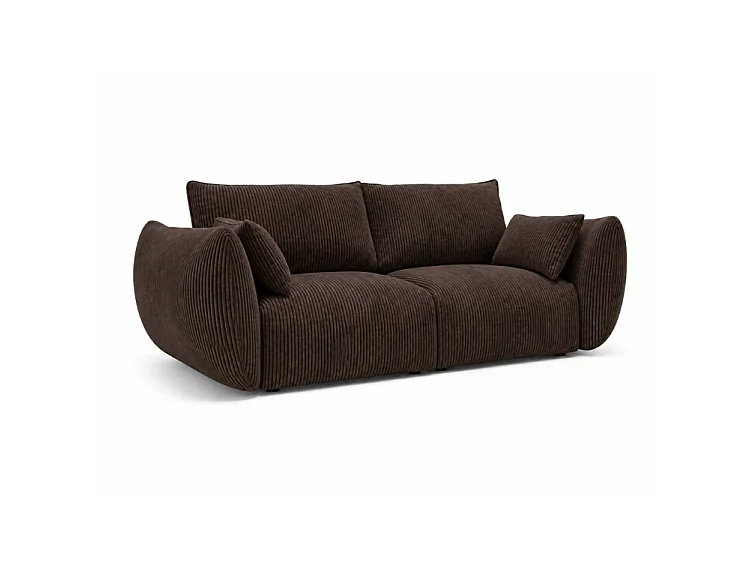 BONS 2-Sitzer Sofa 180 cm modular braun POSO 6 Cordstoff Wohnzimmer