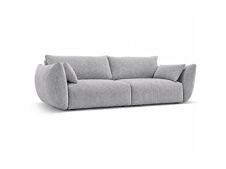 BONS 3-Sitzer Sofa 208 cm modular grau POSO 55 Cordstoff Wohnzimmer