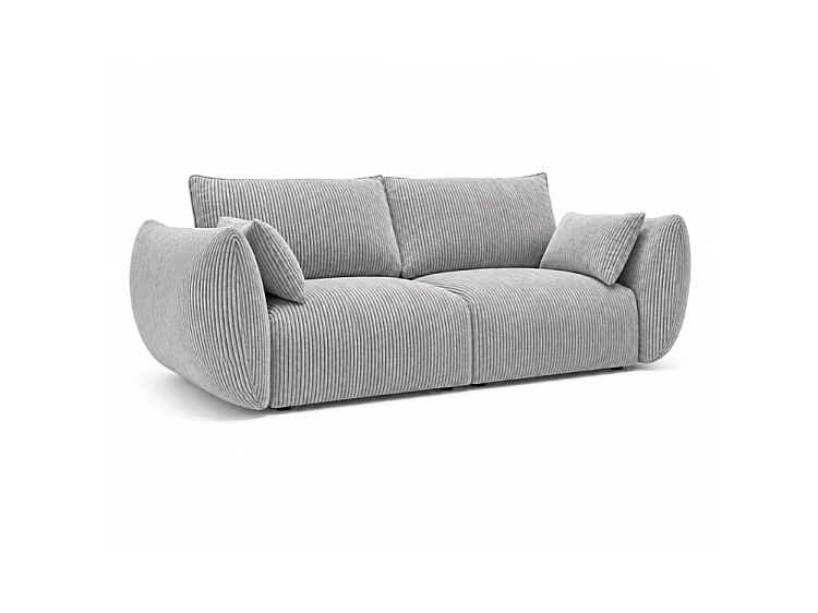BONS 2-Sitzer Sofa 180 cm modular grau POSO 55 Cordstoff Wohnzimmer