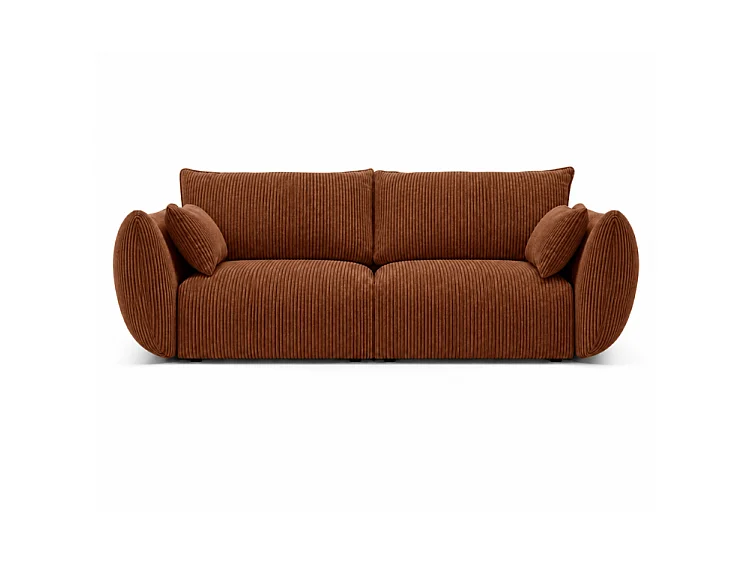 BONS 2-Sitzer Sofa 180 cm modular rostfarben POSO 39 Cordstoff Wohnzimmer