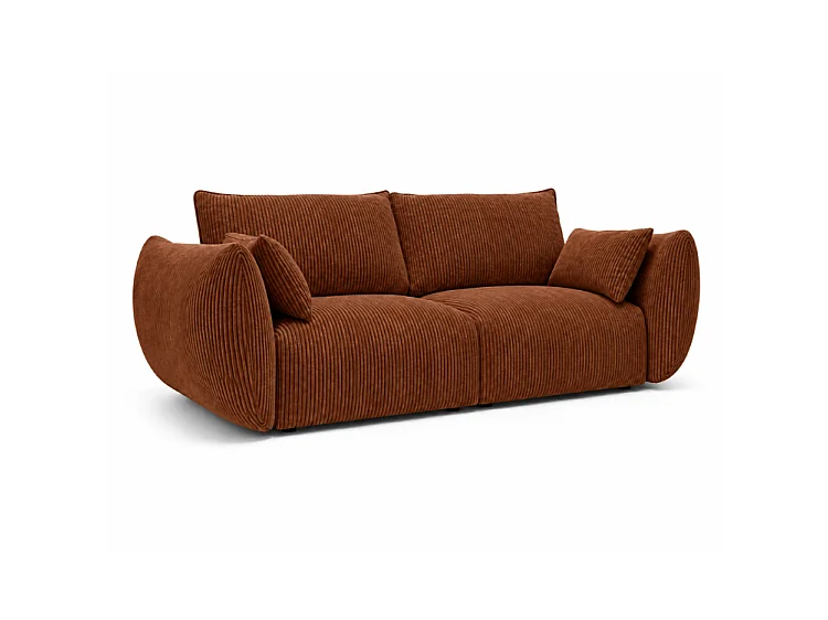 BONS 2-Sitzer Sofa 180 cm modular rostfarben POSO 39 Cordstoff Wohnzimmer