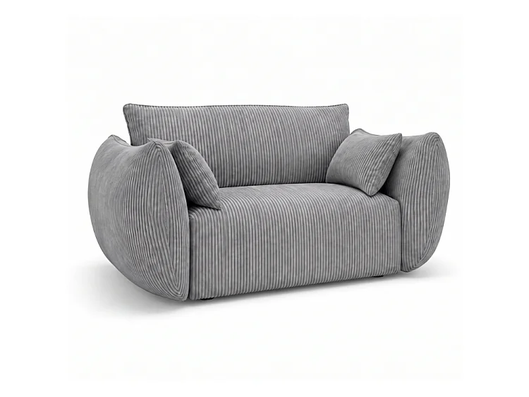 BONS modularer Sessel grau POSO 55 Cordstoff modern bequem fürs Wohnzimmer