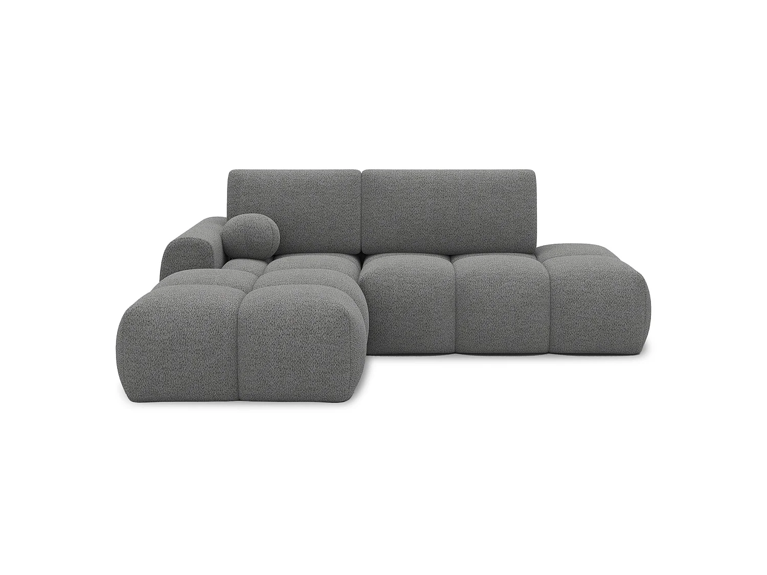 Canapé d'angle gauche convertible César bouclette Gris