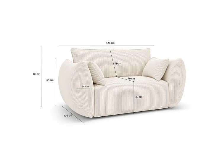 BONS modularer Sessel braun POSO 6 Cordstoff modern bequem fürs Wohnzimmer