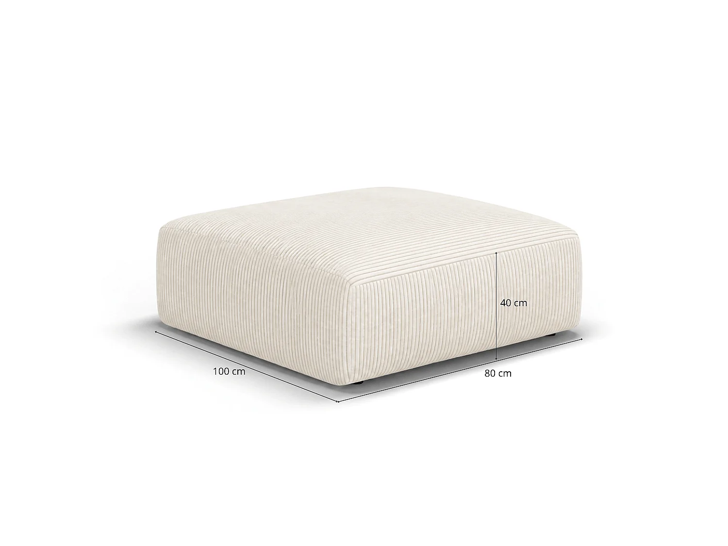 BONS Hocker grau POSO 55 Cordstoff modern bequem fürs Wohnzimmer