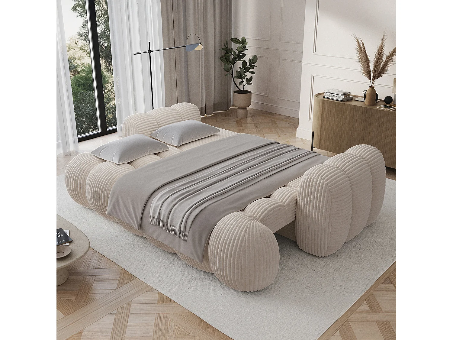 Canapé 3 places Marceau velours côtelé Beige