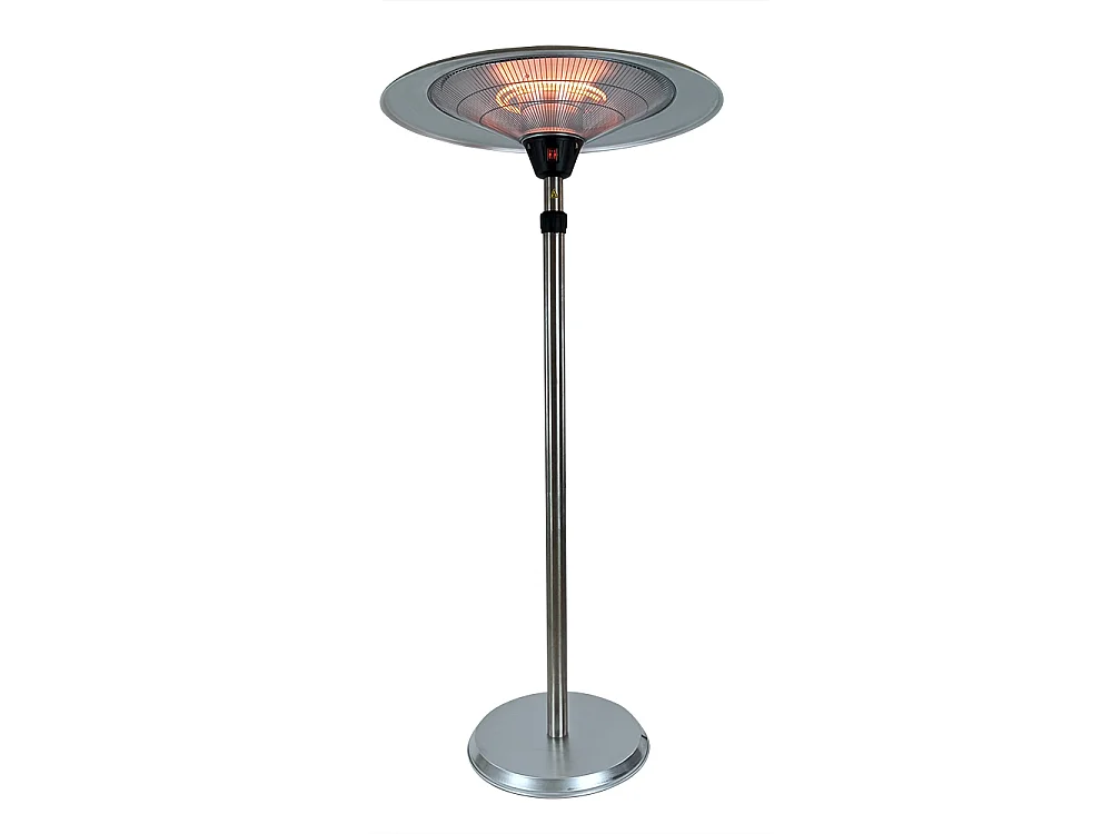 Tempo Style - Stufa Elettrica SATURNO | Fungo Riscaldante ad Infrarossi (3000W) dal Design Elegante | Ideale per Esterno/Interno (Alluminio)