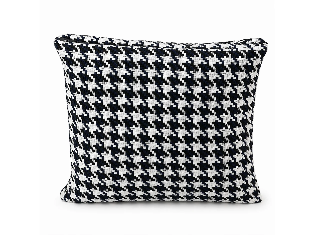 Tempo Style - Cuscino decorativo 45×45 cm Sfoderabile in poliestere – Nero/Bianco