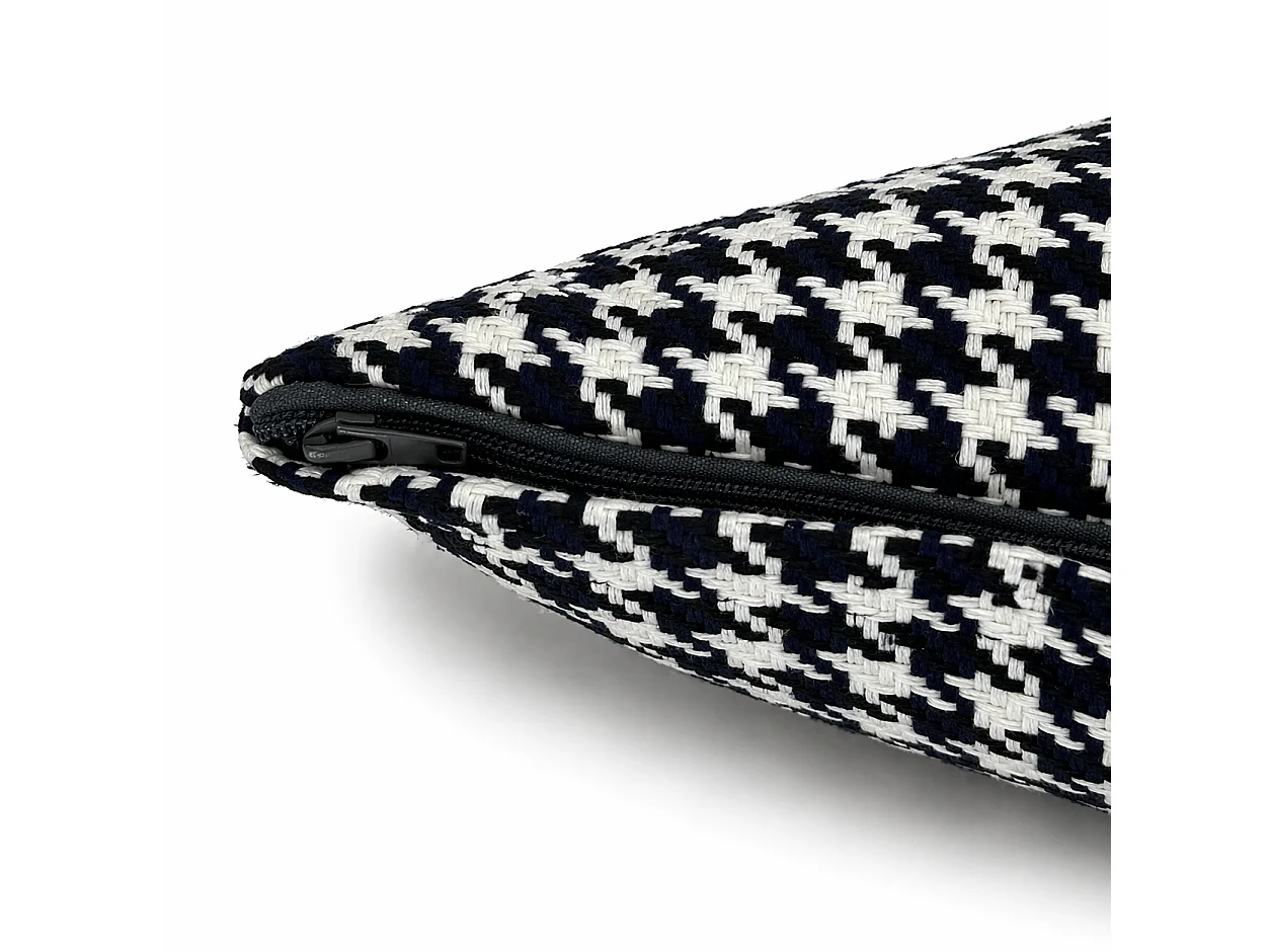 Tempo Style - Cuscino decorativo 45×45 cm Sfoderabile in poliestere – Nero/Bianco