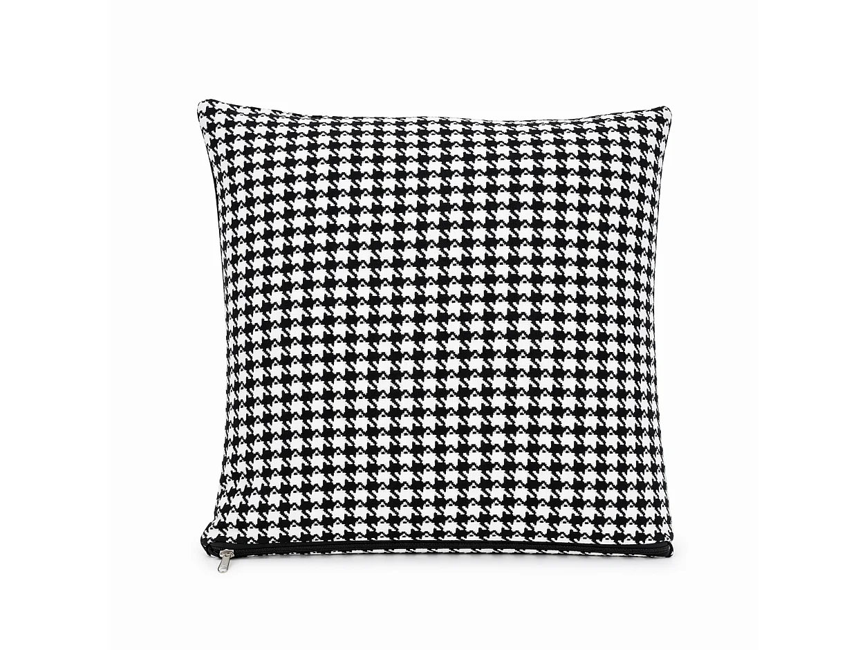 Tempo Style - Cuscino decorativo 45×45 cm Sfoderabile in poliestere – Nero/Bianco