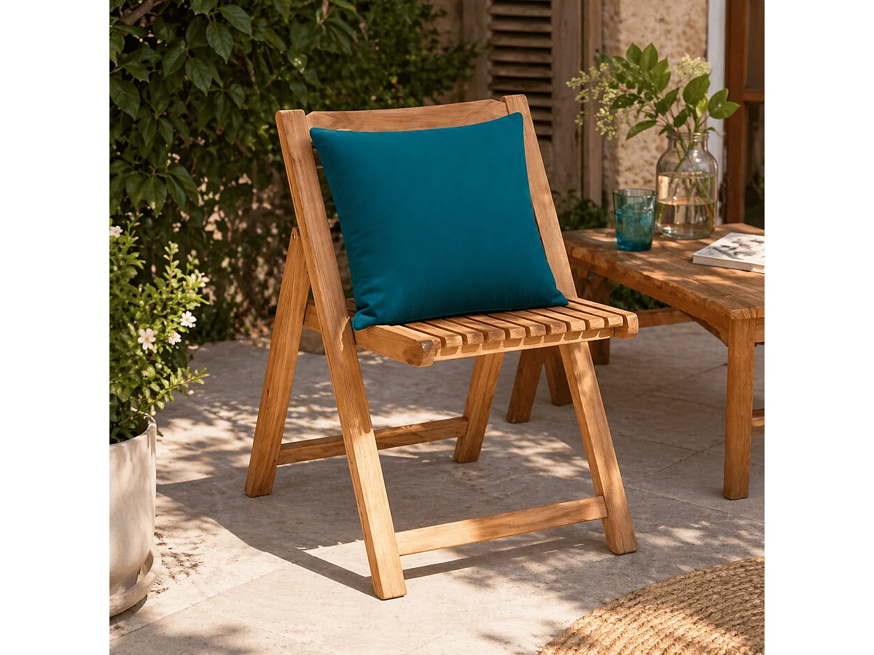 Tempo Style - Cuscino decorativo 45×45 cm Sfoderabile in poliestere – Verde Petrolio