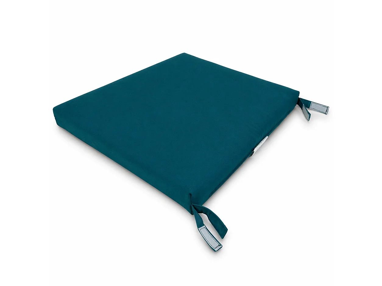 Tempo Style - Cuscino seduta per sedia 45x47cm con velcro in poliestere – Verde Petrolio