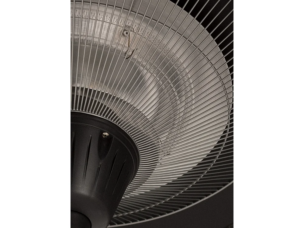 Tempo Style - Fungo Riscaldante Elettrico da Esterno Sirio 3kW Nero | Lampada Alogena con Paralume e Cover, IPX4 per Terrazzo e Dehors | H 220 cm