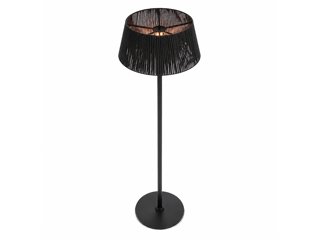 Tempo Style - Fungo Riscaldante Elettrico da Esterno Sirio 3kW Nero | Lampada Alogena con Paralume e Cover, IPX4 per Terrazzo e Dehors | H 220 cm