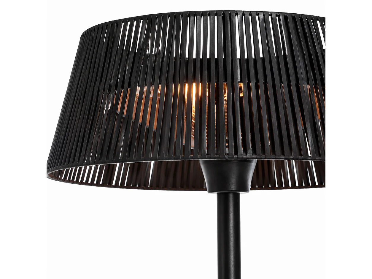 Tempo Style - Fungo Riscaldante Elettrico da Esterno Sirio 3kW Nero | Lampada Alogena con Paralume e Cover, IPX4 per Terrazzo e Dehors | H 220 cm