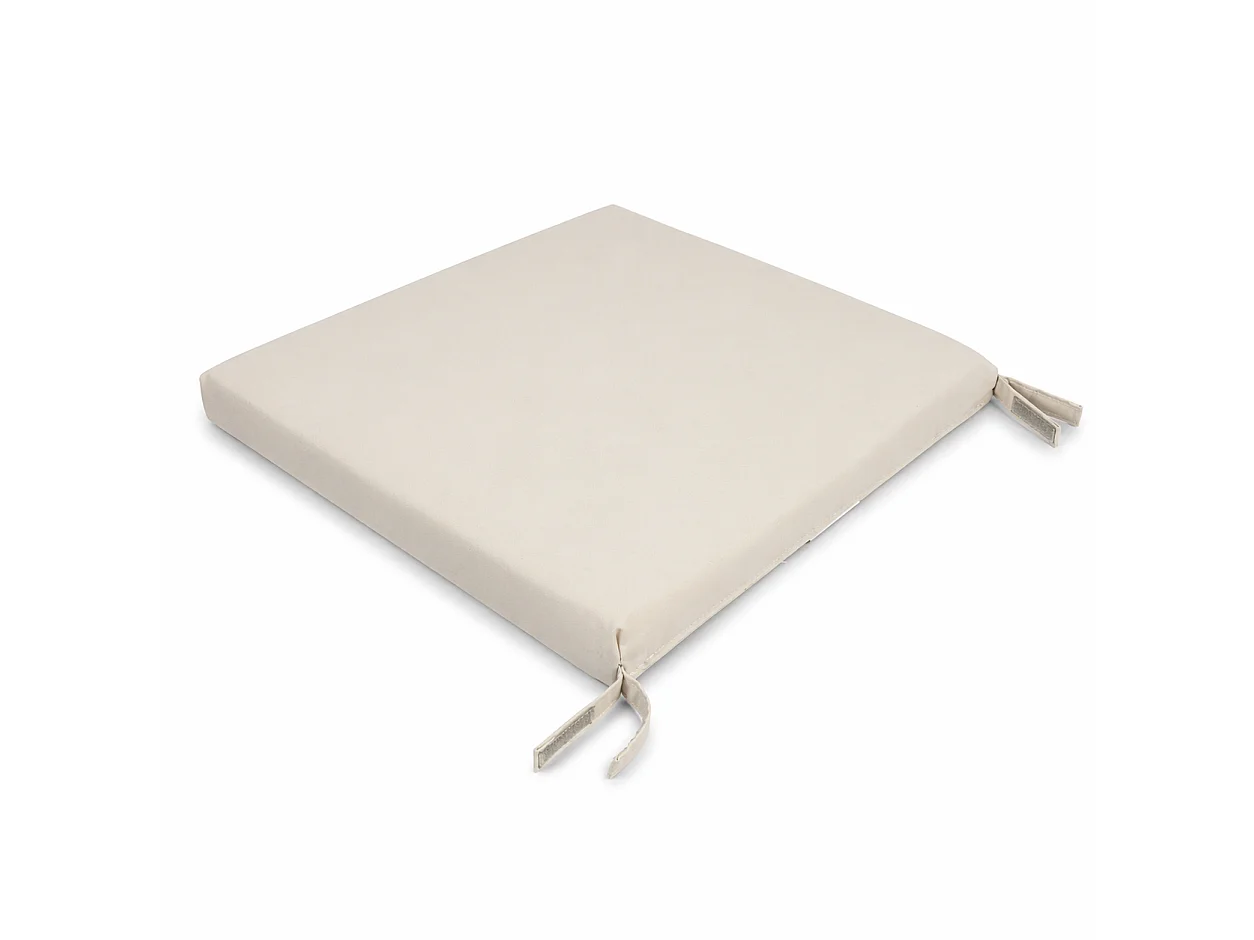 Tempo Style - Cuscino seduta per sedia 45x47cm con velcro in poliestere – Avorio