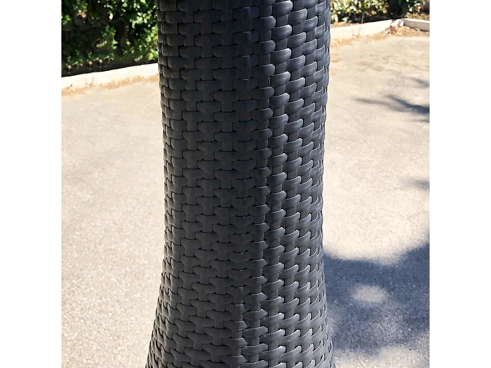 Tempo Style - Fungo riscaldante per esterno HABITAT Nero in polyrattan ed acciaio | 10kw per riscaldare fino a 50 m² | da 15 a 40h di funzionamento