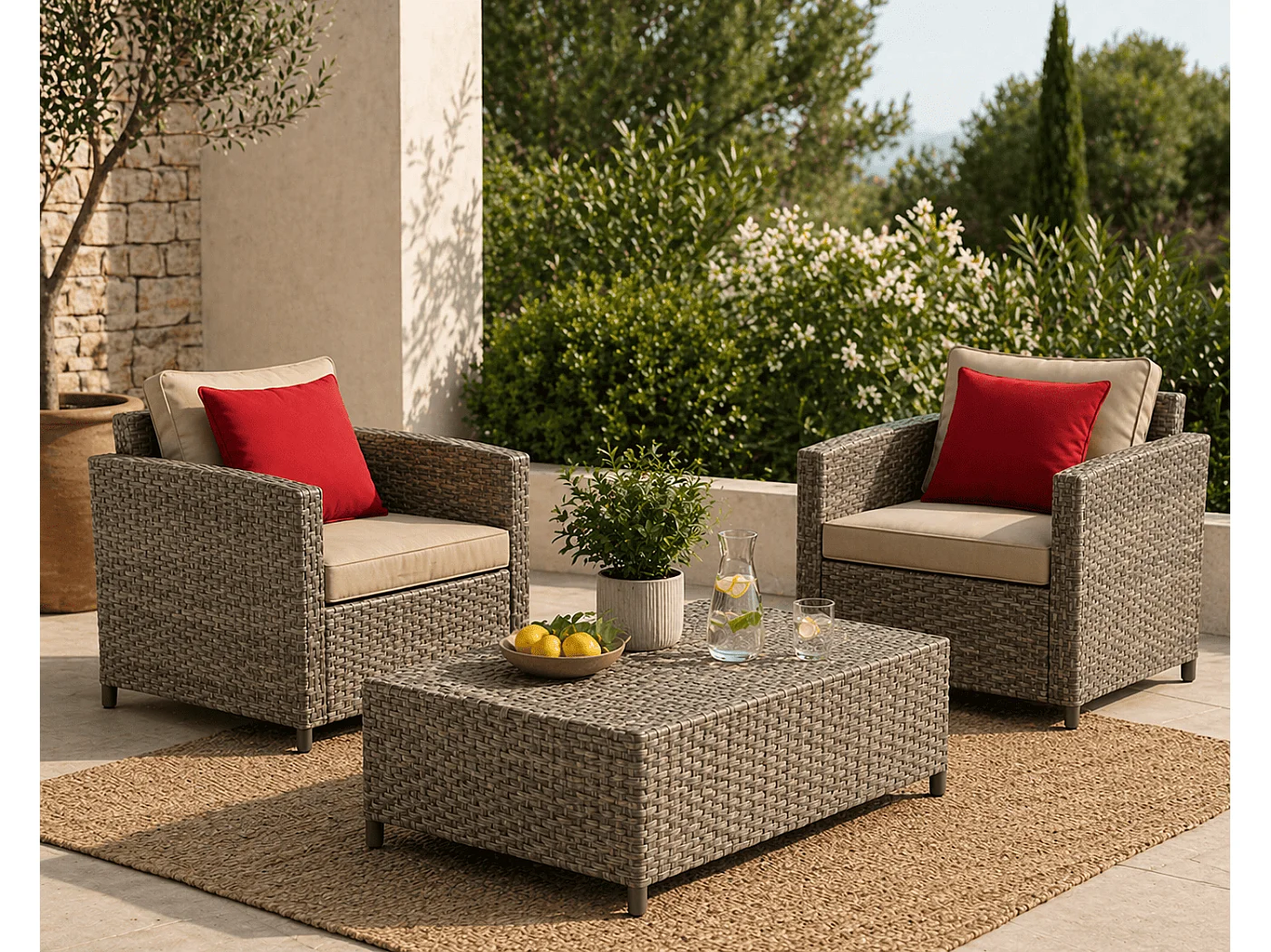 Tempo Style - Cuscino decorativo 45×45 cm Sfoderabile in poliestere – Bordeaux