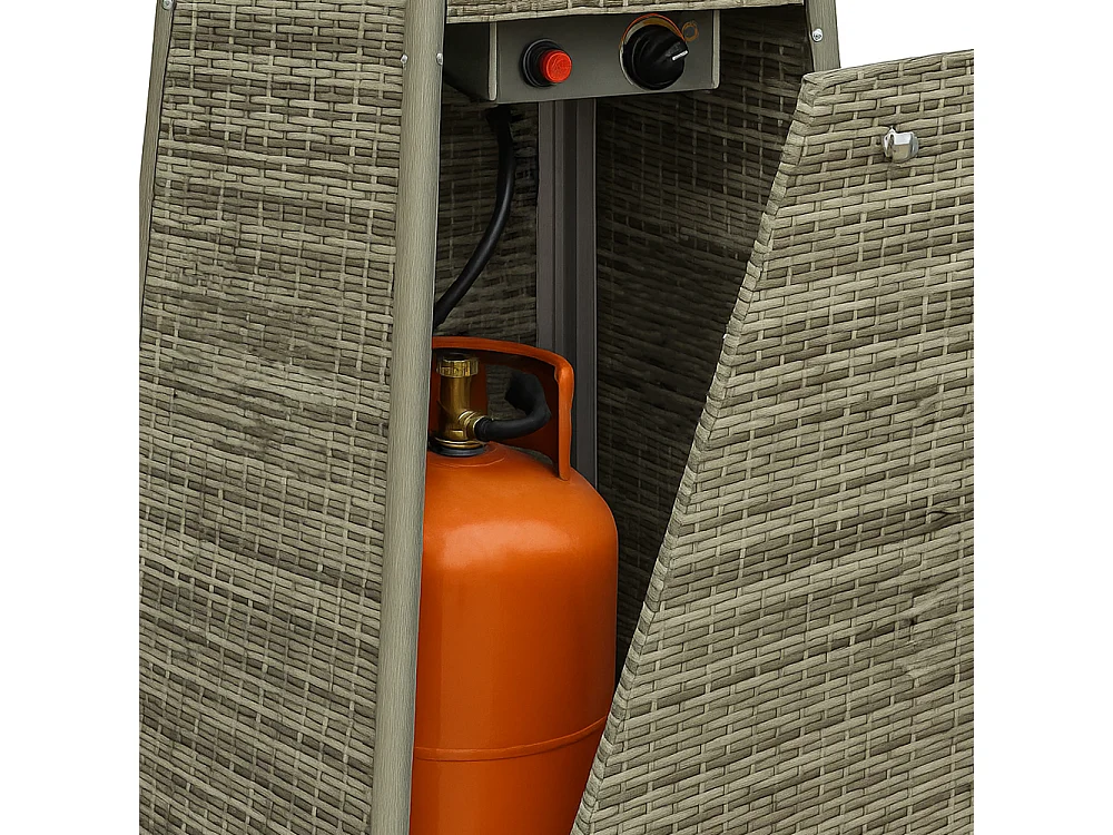 Tempo Style - Stufa a Gas Pyramid ( 5kW, 13kW) | Stufa da esterno Grigio Rattan