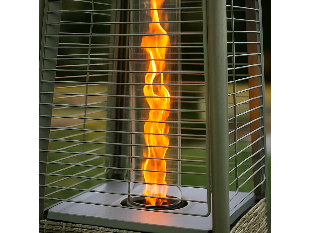 Tempo Style - Stufa a Gas Pyramid ( 5kW, 13kW) | Stufa da esterno Grigio Rattan