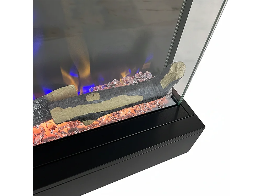 Tempo Style - Caminetto elettrico CALLIOPE Nero con Cassa Bluetooth integrata | Effetto fuoco reale 750 - 1.500 W