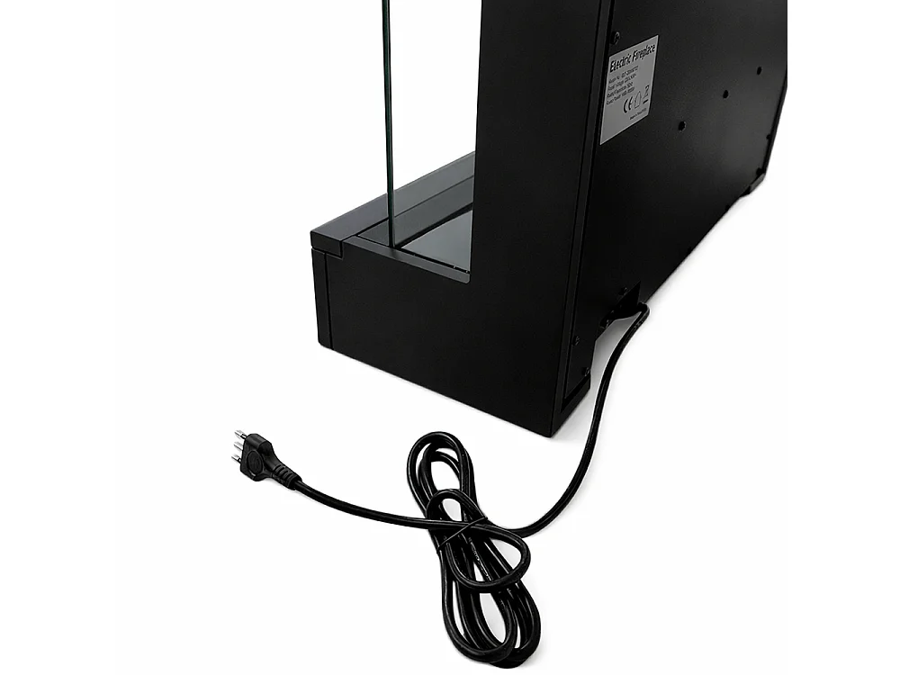 Tempo Style - Caminetto elettrico CALLIOPE Nero con Cassa Bluetooth integrata | Effetto fuoco reale 750 - 1.500 W