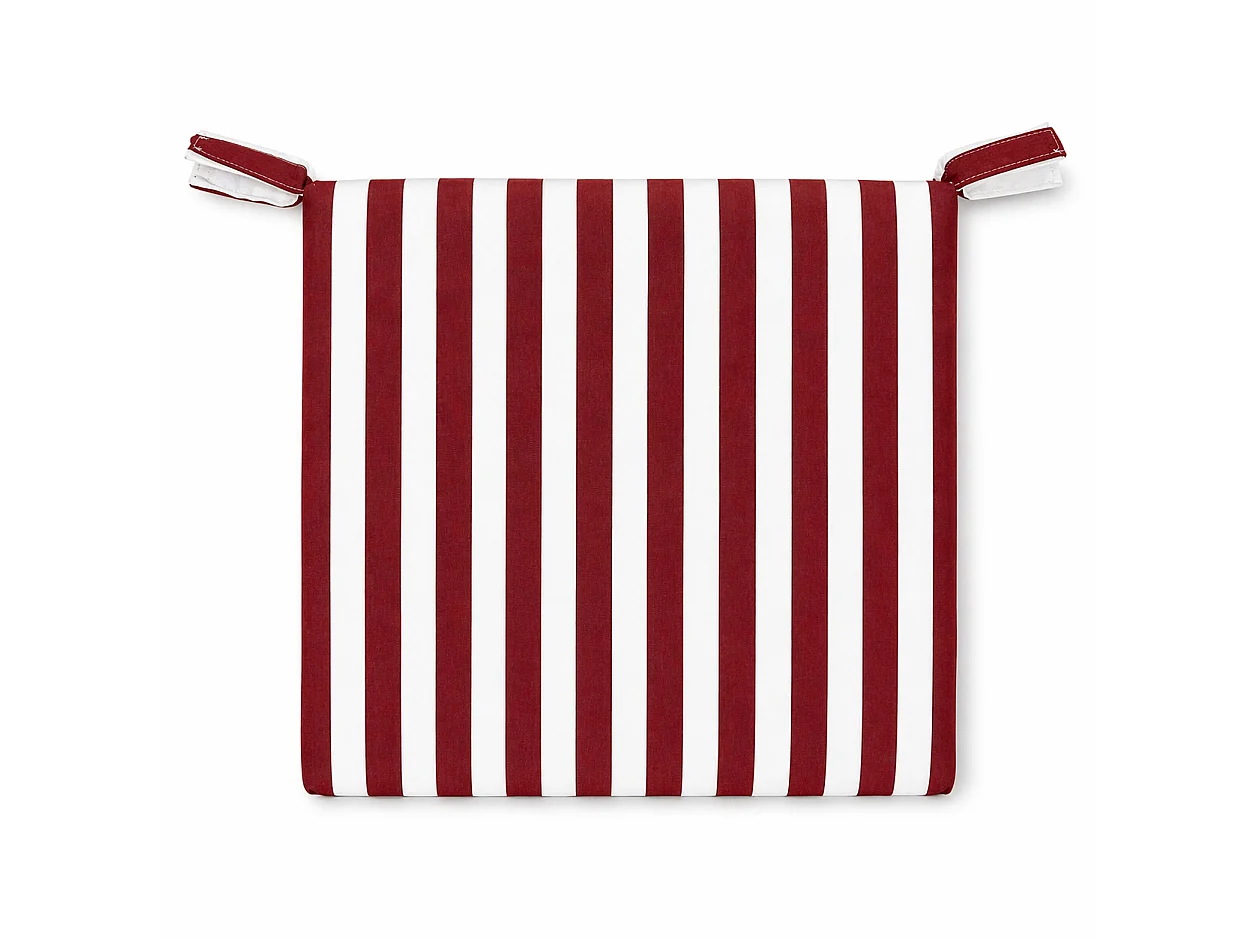 Tempo Style - Cuscino seduta per sedia 45x47cm con velcro in poliestere – Bordeaux/Bianco