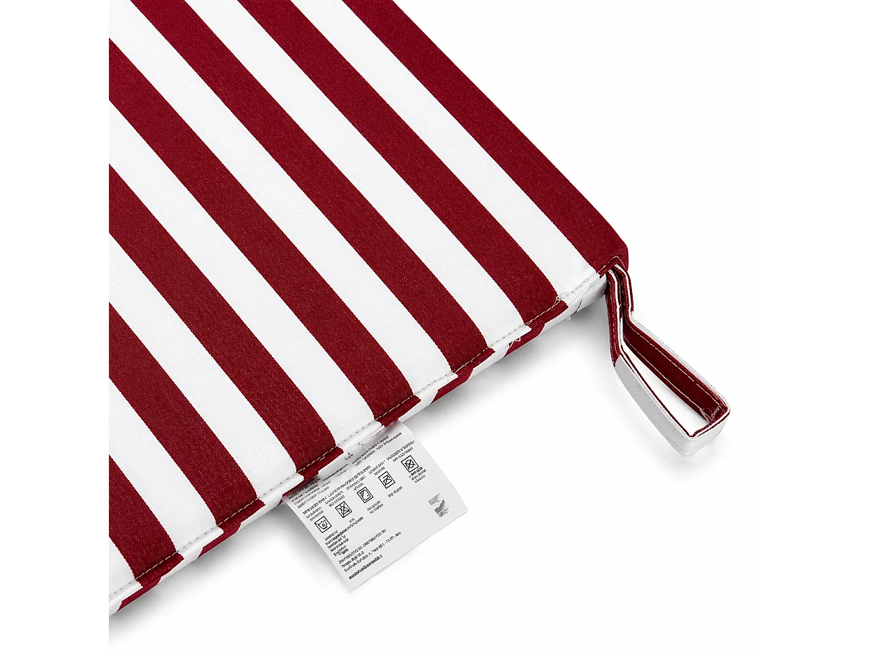 Tempo Style - Cuscino seduta per sedia 45x47cm con velcro in poliestere – Bordeaux/Bianco