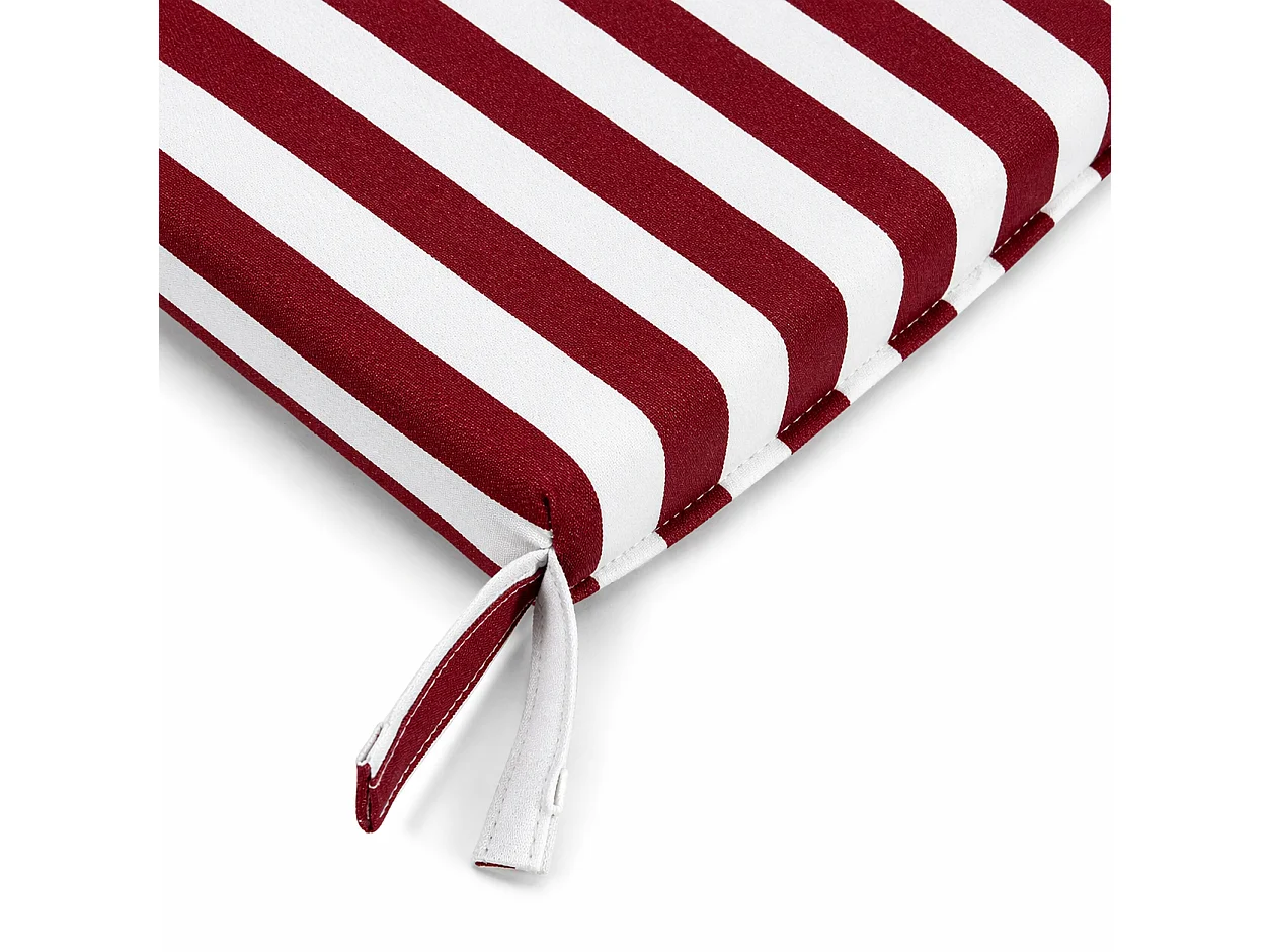 Tempo Style - Cuscino seduta per sedia 45x47cm con velcro in poliestere – Bordeaux/Bianco