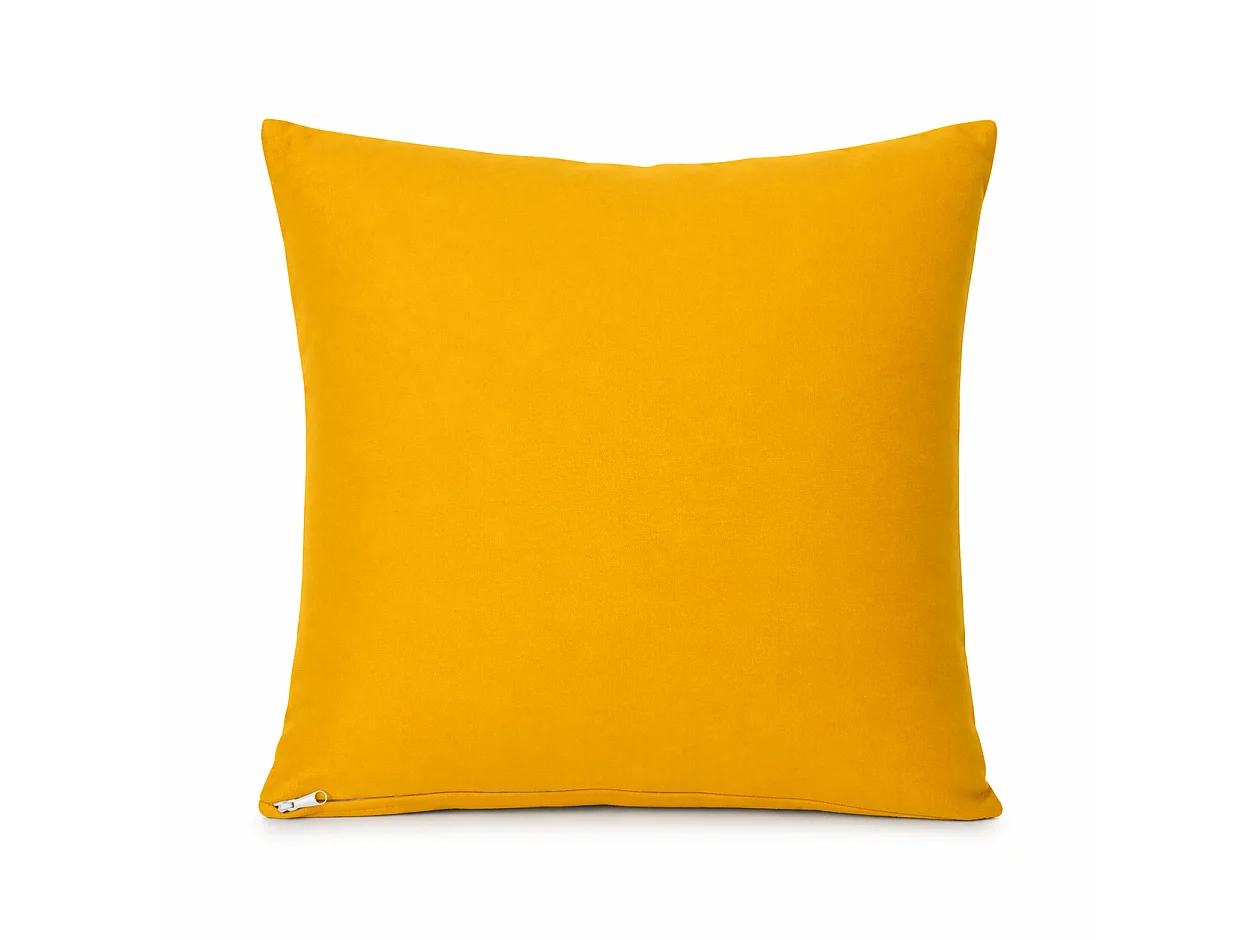 Tempo Style - Cuscino decorativo 45×45 cm Sfoderabile in poliestere – Giallo Ocra