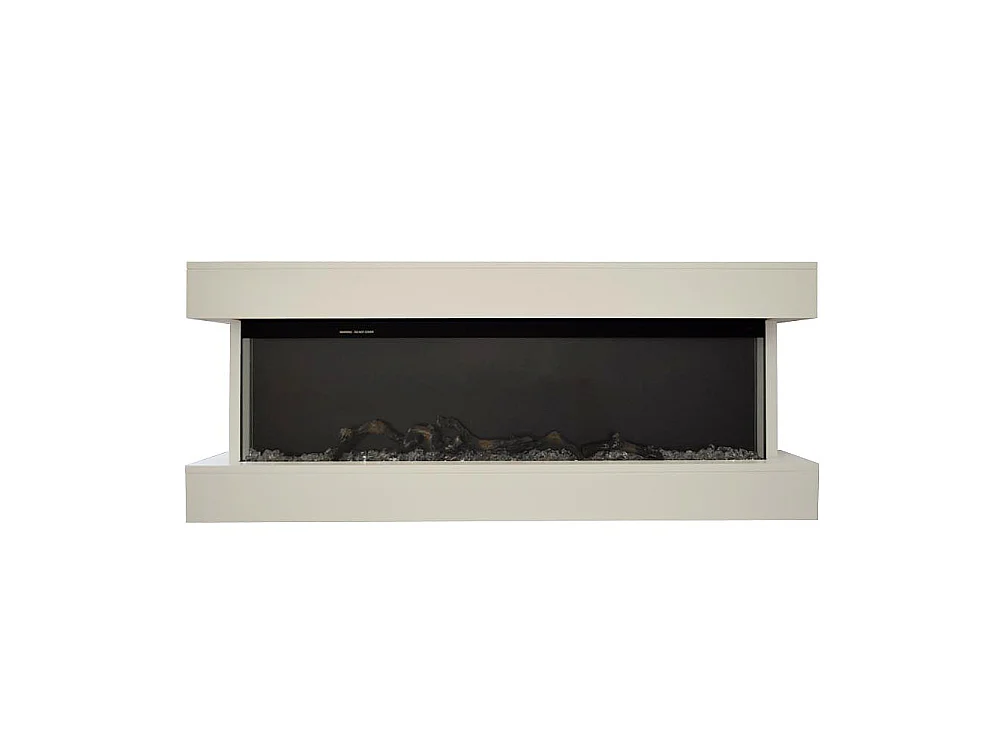 Tempo Style - Camino elettrico ALARO | Stufa ventilata a parete da incasso a basso consumo, con telecomando, timer, decorazioni (Bianco, 110cm)
