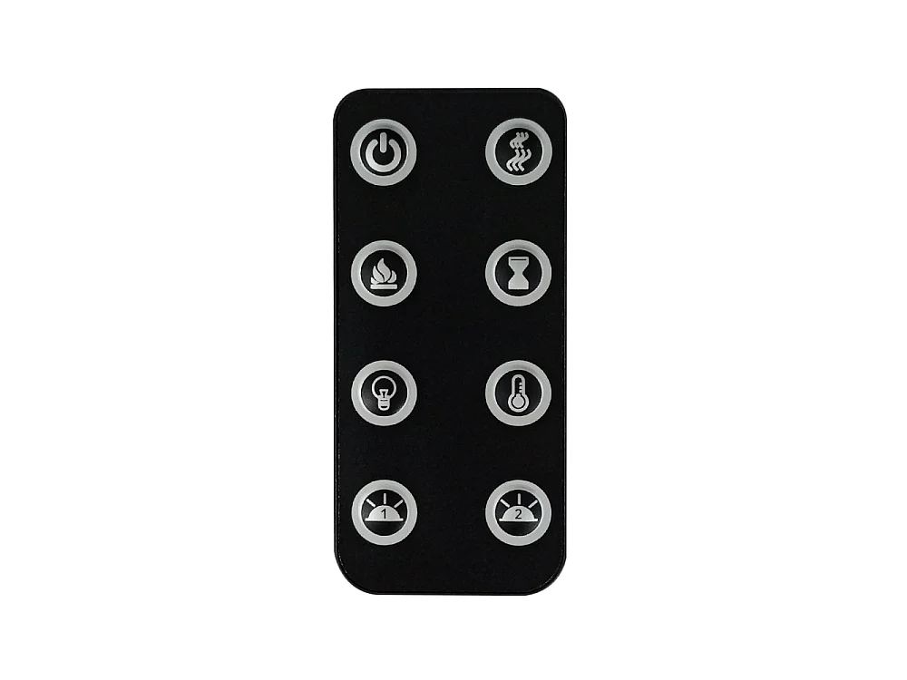 Tempo Style - Camino elettrico ALARO PLUS | Stufa ventilata a parete da incasso a basso consumo, con telecomando, timer, decorazioni (Nero, 128cm)