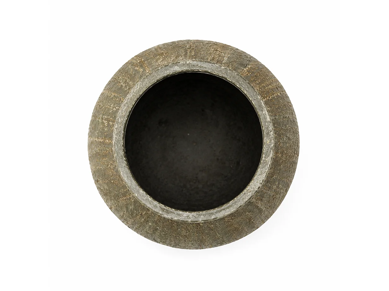 Tempo Style - Vaso ad Anfora Grande in Cemento Verde da Interno ed Esterno | Effetto Pietra per Giardino, Terrazzo e Ingresso | Ø 55 x 78 cm