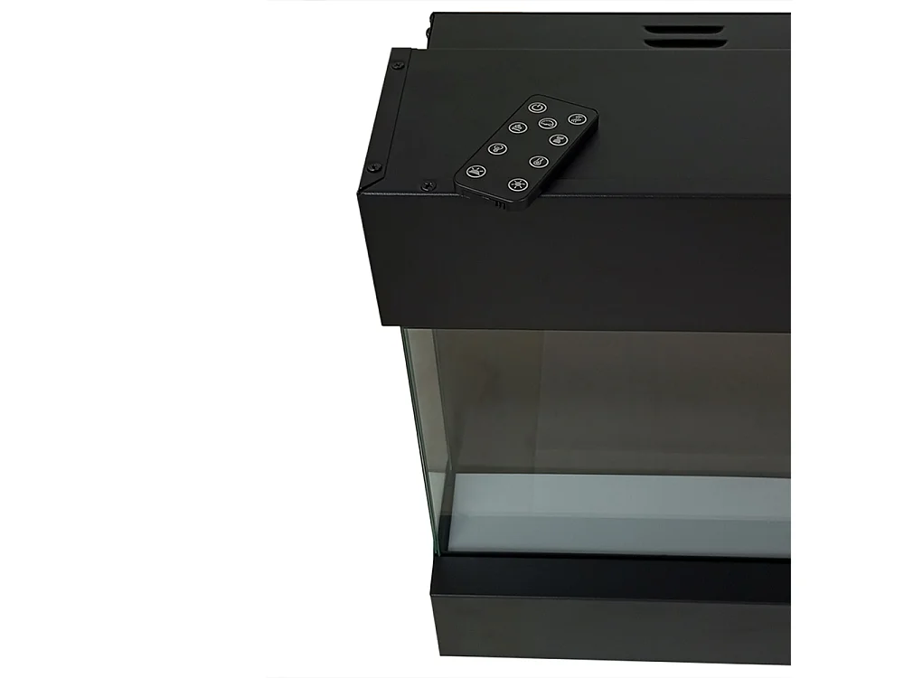 Tempo Style - Camino elettrico VELAR | Stufa ventilata a parete da incasso a basso consumo, con telecomando, timer, decorazioni (Nero, 182cm)